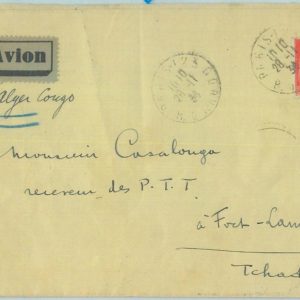 89703 - FRANCE - Postal History - SPECIAL FLIGHT COVER:  ALGER - CONGO 1934
