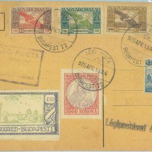 89782 - HUNGARY - Postal History - FIRST FLIGHT Card 1926 : Internal Airmail