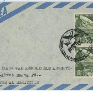 aa3087 - ARGENTINA - POSTAL HISTORY - First Flight Cover : BA / Santa Fe' 1955