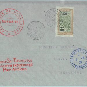 83227 - Madagascar - Postal History - FIRST FLIGHT: Nossi Be - Tananarive # 88a