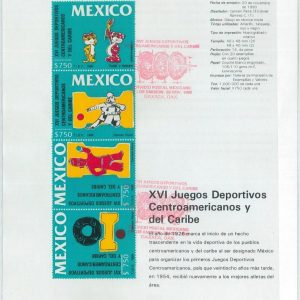 79050 -  MEXICO -  FDC official STAMP presentation sheet:  SPORT Archeology 1990