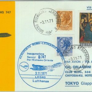 82986 - ITALY - Postal History - FIRST FLIGHT: Rome / Far East JAPAN  1971