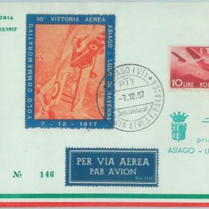 84711 - ITALY - Postal History - SPECIAL First Flight COVER 1967 - AVIATION