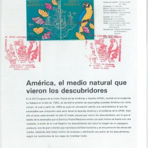 79049 -  MEXICO -  FDC official STAMP presentation sheet:  BIRDS boats 1990