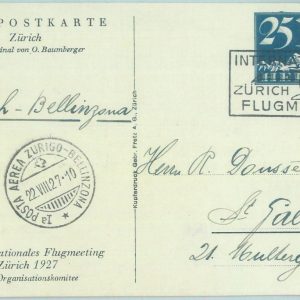 83104   - SWITZERLAND - Postal History - SPECIAL FLIGHT Stationery CARD -  1927