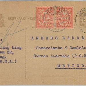 74865 - DUTCH INDIES - POSTAL HISTORY - STATIONERY CARD to MEXICO!  1926
