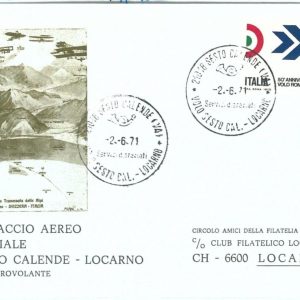 72125 - ITALY - Postal History - SPECIAL FLIGHT by seaplane - Sesto Calende 1971