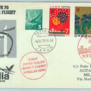 83250 - JAPAN - Postal History - FIRST Polar FLIGHT: Tokyo Milano - Pell#  755