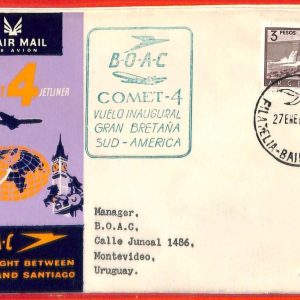 aa3404 - ARGENTINA - Postal History - FIRST FLIGHT:  BOAC London - Santiago 1960