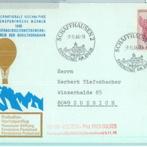 83216   - SWITZERLAND - Postal History - SPECIAL FLIGHT CARD - BALLOONS 1966