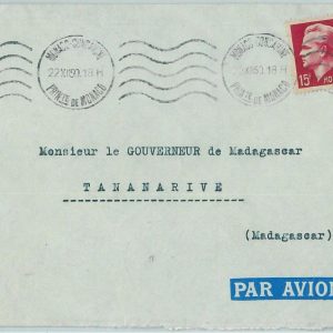 66810 - MONACO  - Postal History - COVER  to MADAGASCAR  1950
