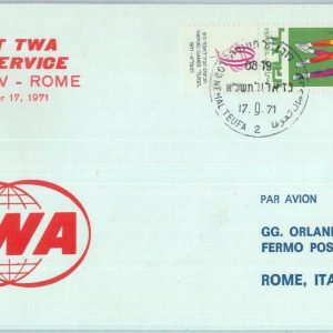 83243 - ISRAEL -  Postal History - FIRST FLIGHT: TEL AVIV  Rome  # 816 AA 1971