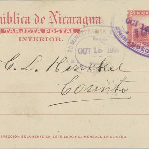 P0406 - NICARAGUA -  Postal History - STATIONERY CARD #65 from Chinandega 1907