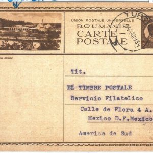 72541 - ROMANIA -  Picture POSTAL STATIONERY CARD to MEXICO ! 1934 - Very nice