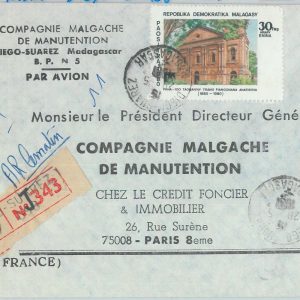 81113 - MADAGASCAR - POSTAL HISTORY - COVER from DIEGO SUAREZ 1987 Orchids