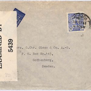 ai1757 - IRAQ  - Postal History - censored AIRMAIL  COVER  to SWEDEN  1946