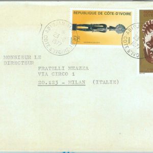 86322 - COTE D'IVOIRE - Postal History: AIRMAIL  COVER to ITALY 1977  Art