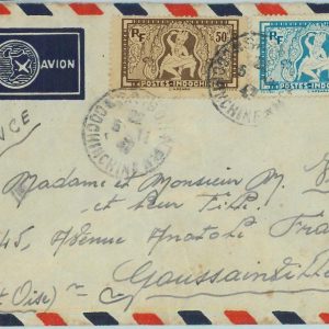 91263 -  INDOCHINE - Postal History -  AIRMAIL  COVER  to FRANCE 1940