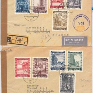 65682 - AUSTRIA -  POSTAL HISTORY - set of 2 COVERS to FRANCE 1948