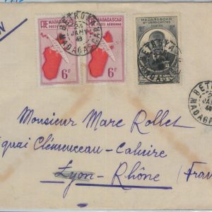 81001 -  MADAGASCAR - POSTAL HISTORY - AIRMAIL COVER from BETROKA to FRANCE 1946