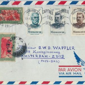 81059 -  MADAGASCAR - POSTAL HISTORY - Airmail COVER to the NETHERLANDS  1954