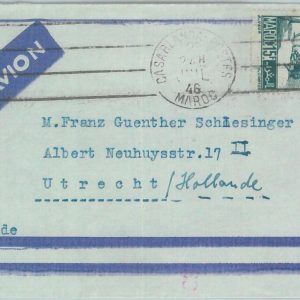 89636 -  MOROCCO Maroc - Postal History - AIRMAIL COVER to NETHERLANDS 1946