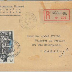 81112 - MADAGASCAR - POSTAL HISTORY - REGISTERED  Airmail COVER 1958 -  BIRDS