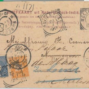 74863 - DUTCH INDIES - POSTAL HISTORY - POSTCARD to HOLLAND 1901 - REDIRECTED