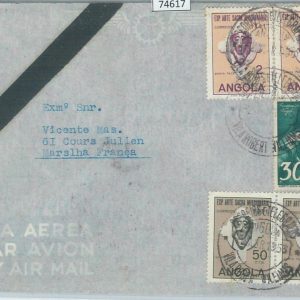 74617 - ANGOLA - POSTAL HISTORY -  AIRMAIL COVER to FRANCE 1953 - Mourning
