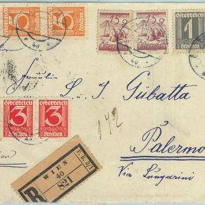 66641 - AUSTRIA - Postal History -  REGISTERED COVER to ITALY 1925