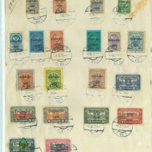 84103 - AUSTRIA  - Postal History -   Michel 340 / 59 on SHEET of  PAPER   1921