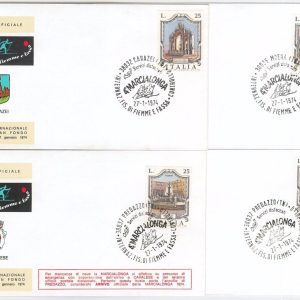 65543 - ITALY - Set of 4   SPECIAL EVENT COVERS  - Cross-country skiing 1974