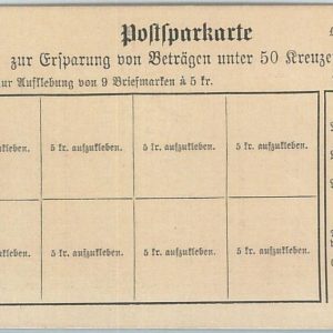 69855 - AUSTRIA  - POSTAL HISTORY -  Postal Savings Card # SK17 - GERMAN