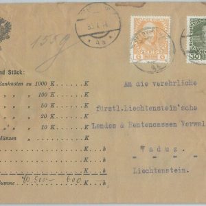 75004 - AUSTRIA  - POSTAL HISTORY - Pre-printed POSTAL STATIONERY  COVER - 1914