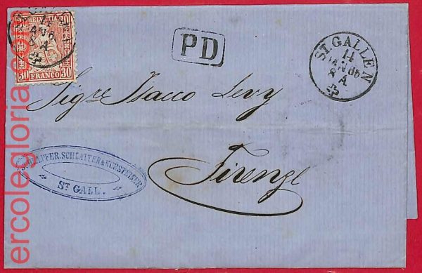 ai5714 - SWITZERLAND - Postal History  - EARLY COVER from St.Gallen - 14.1.66