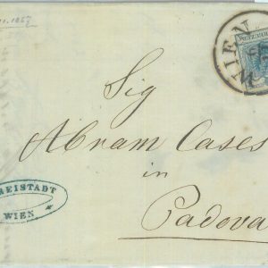 88820 - AUSTRIA - POSTAL HISTORY - 9 Kreuzer TYP II  on COVER to ITALY  1857