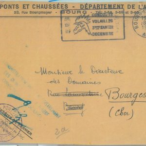 87574 - FRANCE - Postal History - Special Postmark 1954 - BIRDS Cock - BRIDGES
