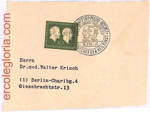 ai3635 - Germany - POSTAL HISTORY - Cover, in front -  Nobel Prize - 1954