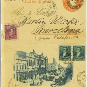 BK1800 - ARGENTINA - POSTAL HISTORY - STATIONERY LETTER + franking to SPAIN 1897