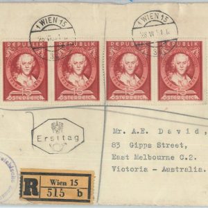 81844 -  AUSTRIA - POSTAL HISTORY - Michel 965  FDC Censored COVER to AUSTRALIA