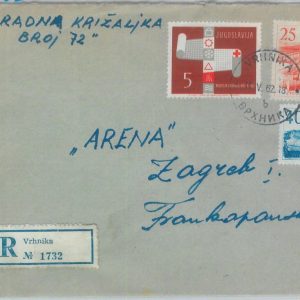 82701 - YUGOSLAVIA - POSTAL HISTORY -  REGISTERED COVER 1962 Medicine RED CROSS