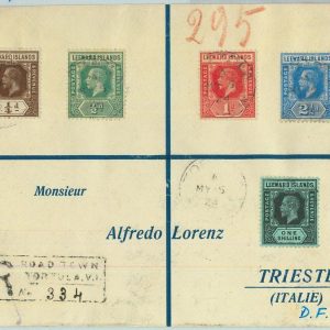BK0440 - LEEWARD ISLANDS - Postal History -  REGISTERED COVER to ITALY  1924