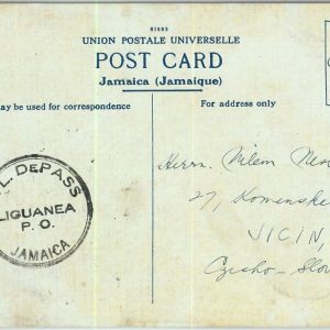 BK0429 - JAMAICA - POSTAL HISTORY -  POSTCARD to CZECHOSLOVAKIA  1930's