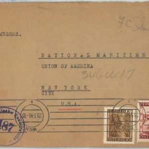 69825 - AUSTRIA  - POSTAL HISTORY - CENSORED COVER  to USA 1946