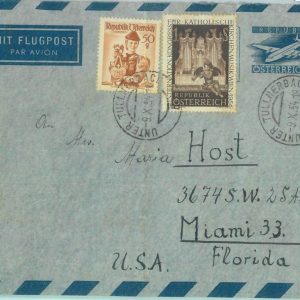 88856 - AUSTRIA - POSTAL HISTORY - Stationery AEROGRAMME # LU5 to USA 1954 Music