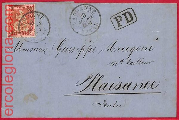 ai5712 - SWITZERLAND - Postal History  - EARLY COVER from Lausanne - 23.5.64