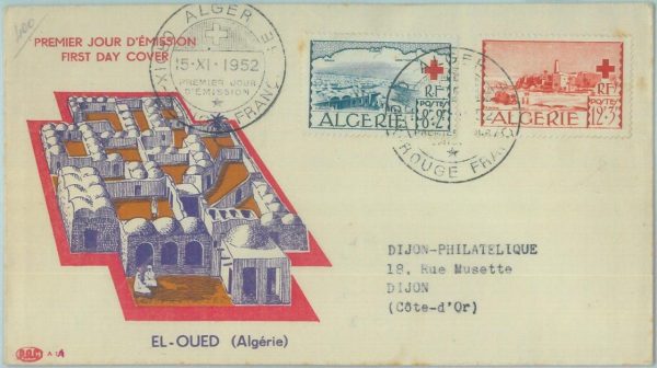 89933 - ALGERIA - Postal History - FDC COVER 1952  Medicine RED CROSS