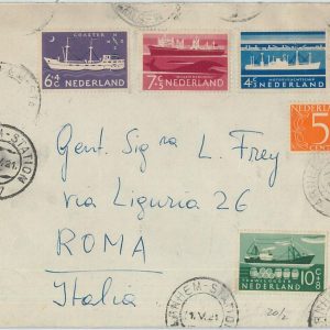 77858 -  NETHERLANDS - Postal History - COVER  to ITALY  1957  Boats Ships WHALE