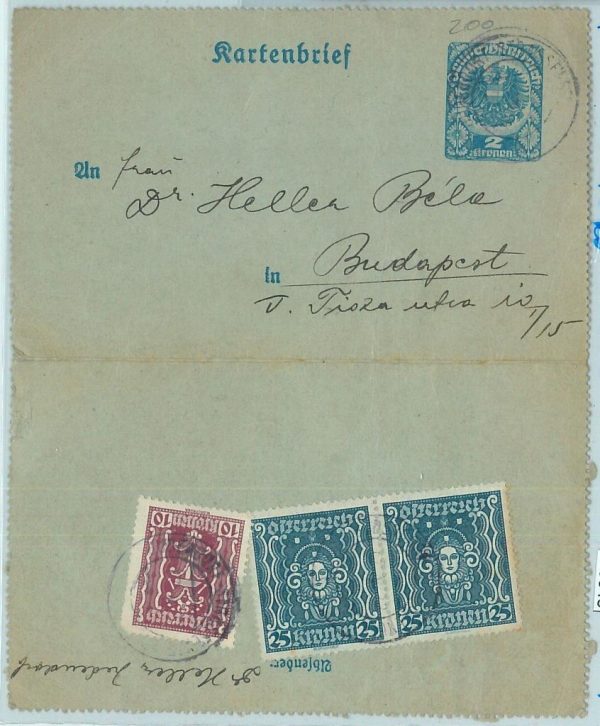 66646 - AUSTRIA  - Postal History -  POSTAL STATIONERY LETTER CARD 1920'S