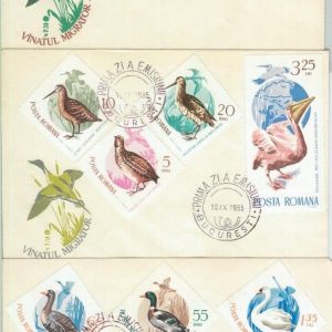 75730 - ROMANIA - POSTAL HISTORY - Set of 3 FDC Covers -  Birds 1965